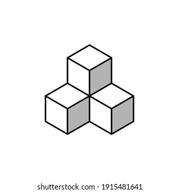 cube Icon. In Trendy Design Vector. vector illustration on white background