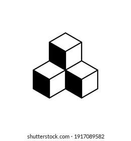 cube Icon. In Trendy Design Vector. vector illustration on white background