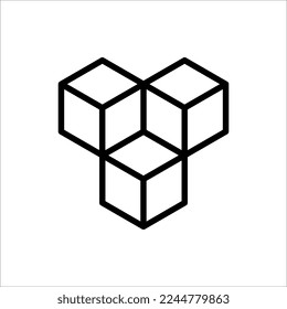 cube Icon. In Trendy Design Vector. vector illustration on white background