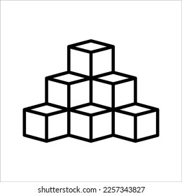 Icono de cubo. En el Vector de diseño de moda. Ilustración vectorial en un fondo blanco.