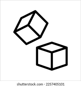 Icono de cubo. En el Vector de diseño de moda. Ilustración vectorial en un fondo blanco.
