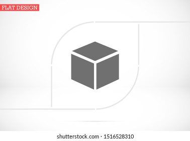 Cube icon vector  3D square sign Cube icon vector symbol Flat sign isolated on white background. Cube icon vector  logo  illustration for graphic and web design Cube icon design geometric 