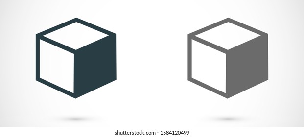 Cube icon vector  3D square sign Cube icon vector symbol Flat sign isolated on white background. Cube icon vector  logo  illustration for graphic and web design Cube icon design geometric 