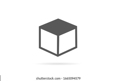 Cube icon vector 3D square sign Cube icon vector symbol Flat sign isolated on white background. Cube icon vector logo illustration for graphic and web design Cube icon design geometric