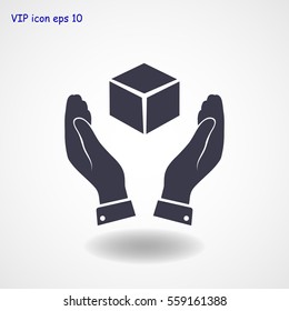 cube icon, vector best flat icon, EPS