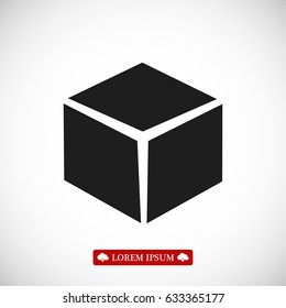 cube icon, vector best flat icon, EPS