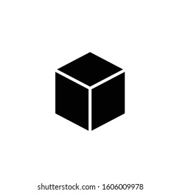 cube icon vector black cube sign