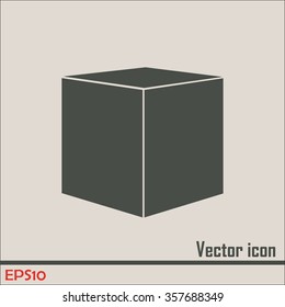  cube  icon, vector illustration. Flat design style