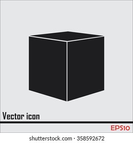  cube  icon, vector illustration. Flat design style