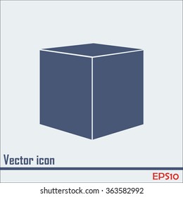  cube  icon, vector illustration. Flat design style