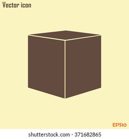  cube  icon, vector illustration. Flat design style