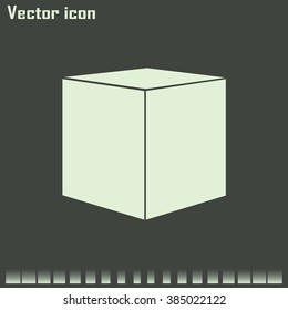  cube  icon, vector illustration. Flat design style