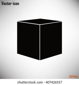  cube  icon, vector illustration. Flat design style