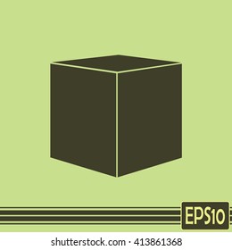  cube  icon, vector illustration. Flat design style