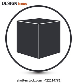  cube  icon, vector illustration. Flat design style