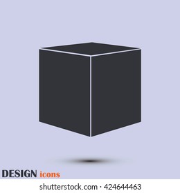  cube  icon, vector illustration. Flat design style