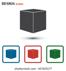  cube  icon, vector illustration. Flat design style
