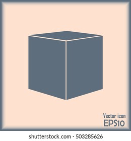  cube  icon, vector illustration. Flat design style