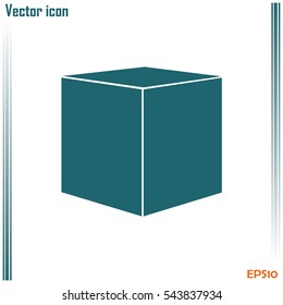  cube  icon, vector illustration. Flat design style