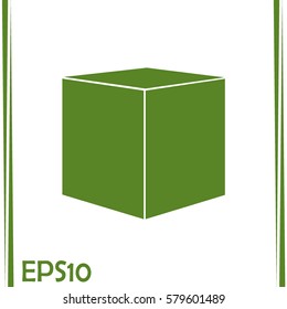  cube  icon, vector illustration. Flat design style