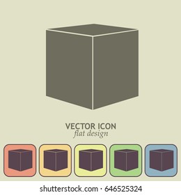  cube  icon, vector illustration. Flat design style