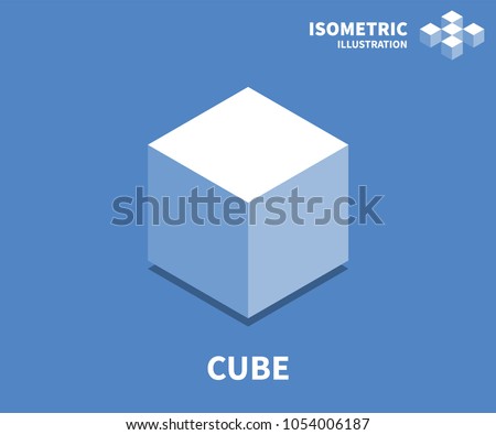 Cube icon, vector illustration in flat isometric 3D style.