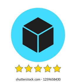 Cube icon vector illustration. Linear symbol with thin outline. The thickness is edited. Minimalist style.