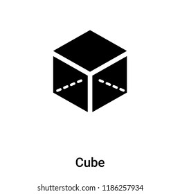 Cube icon vector isolated on white background, logo concept of Cube sign on transparent background, filled black symbol