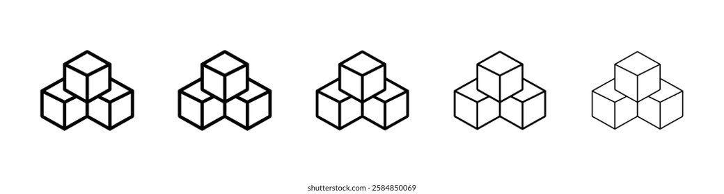 Cube icon Vector logo sign