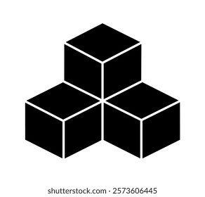 cube icon vector on white background. sugar icon