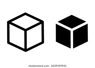 cube icon vector on white background. box icon