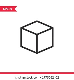Cube icon vector. Square sign