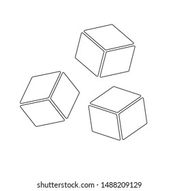 cube icon vector symbol on white background - Vector