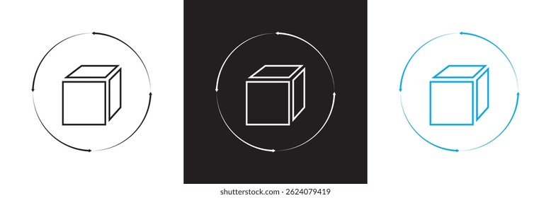 Icono de cubo . Vector para Sitios web, interfaces móviles, presentaciones, Anuncio, imagen de marca, etc. Ilustración vectorial. aislado en el fondo blanco y negro. EPS 10