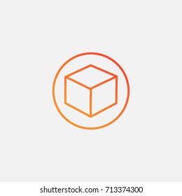 Cube icon.gradient illustration isolated vector sign symbol