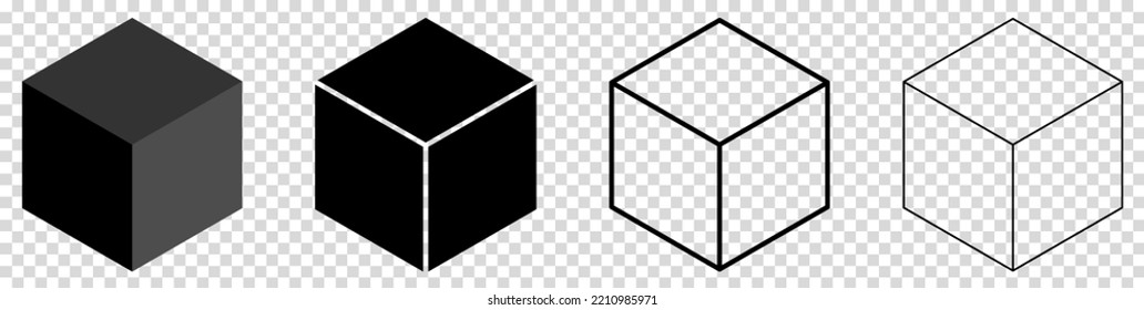 Cube icons. Design for web and mobile app. Vector illustration isolated on transparent background
