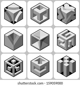 cube icons set 1