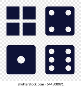 Cube icons set. set of 4 cube filled icons such as dice