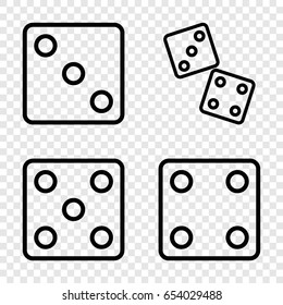 Cube icons set. set of 4 cube outline icons such as dice