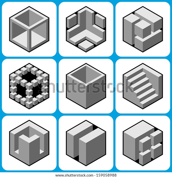 Cube Icons Set 8 Stock Vector (Royalty Free) 159058988 | Shutterstock