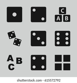 Cube icons set. set of 9 cube filled icons such as Dice, dice