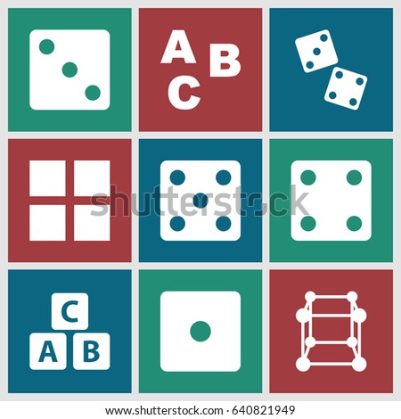 Cube icons set. set of 9 cube filled icons such as dice, dice