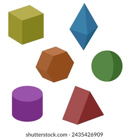 Conjunto de iconos de cubo. Modelos geométricos 3D aislados sobre fondo blanco. EPS 10.