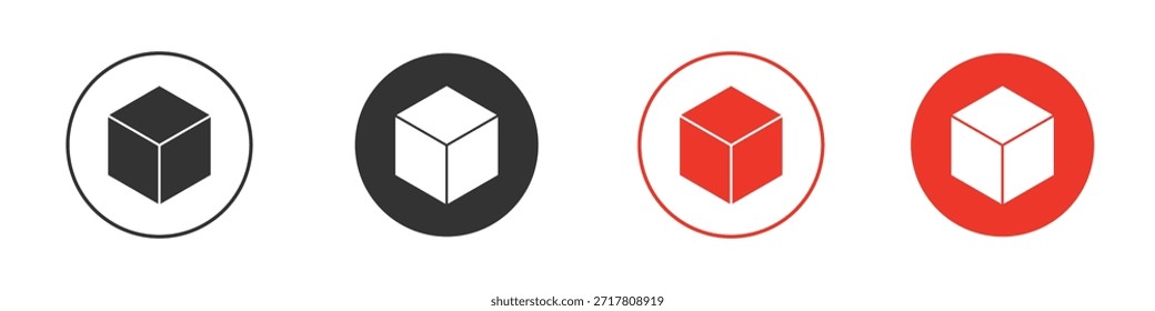 Iconos de cubo simple silueta plana Ilustración vectorial