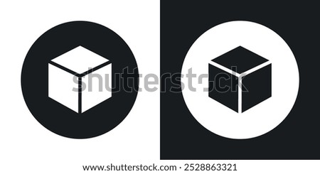 Cube icons. solid style vector