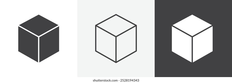 Cube icon.Trendy modern flat linear vector illustration on white background.