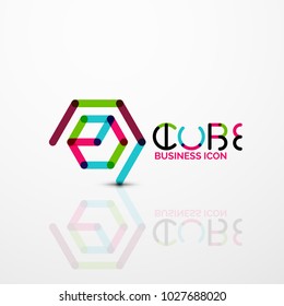 Logo des Cube-Idee-Konzepts, Logo der geometrischen Marke Logo des Unternehmens Logotype, abstrakte Geschäftsidentität Form