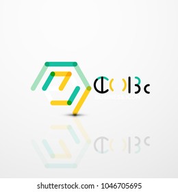 Cube idea concept logo, line design geometric brand company logotype emblem, abstract business identity shape
