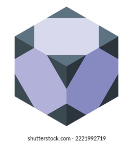 Cube illusion icon isometric vector. Visual memory. Optical cognition