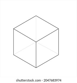 A cube - Illustration , vector , icon 